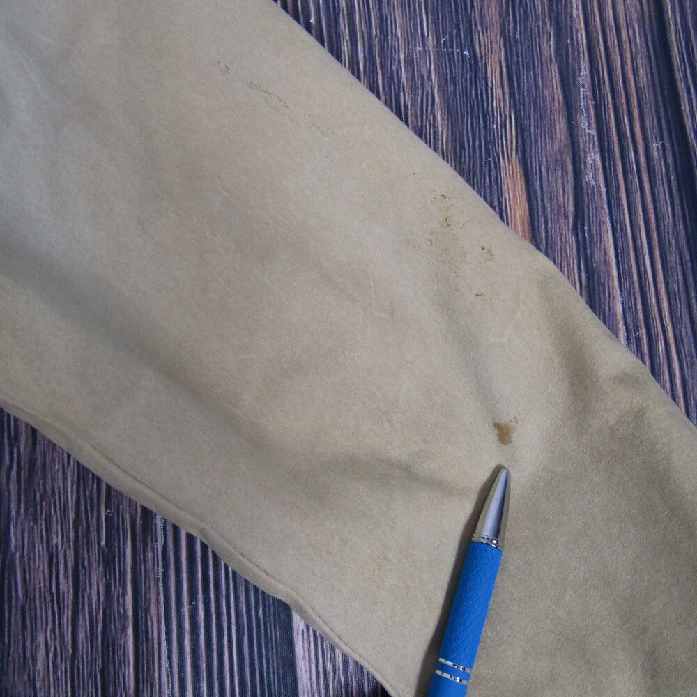 Territoy Ahead Women Small Beige Genuine Leather Button Up Coat Jacket Blazer - Picture 7 of 8